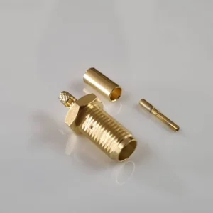 SMA FEMALE CRIMP CONNECTOR, 50 OHMS CONNECTOR FOR RG316 AND 174 CABLE