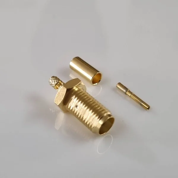 SMA FEMALE CRIMP CONNECTOR, 50 OHMS CONNECTOR FOR RG316 AND 174 CABLE