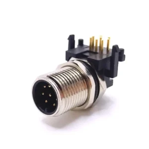 M12 8PIN MALE PCB MOUNTING RIGHT ANGLED