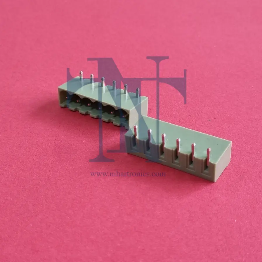 6pin right angle pluggable terminal block male